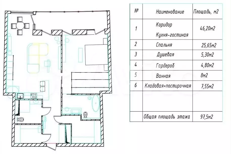 3-к. квартира, 103 м, 8/8 эт. - Фото 0