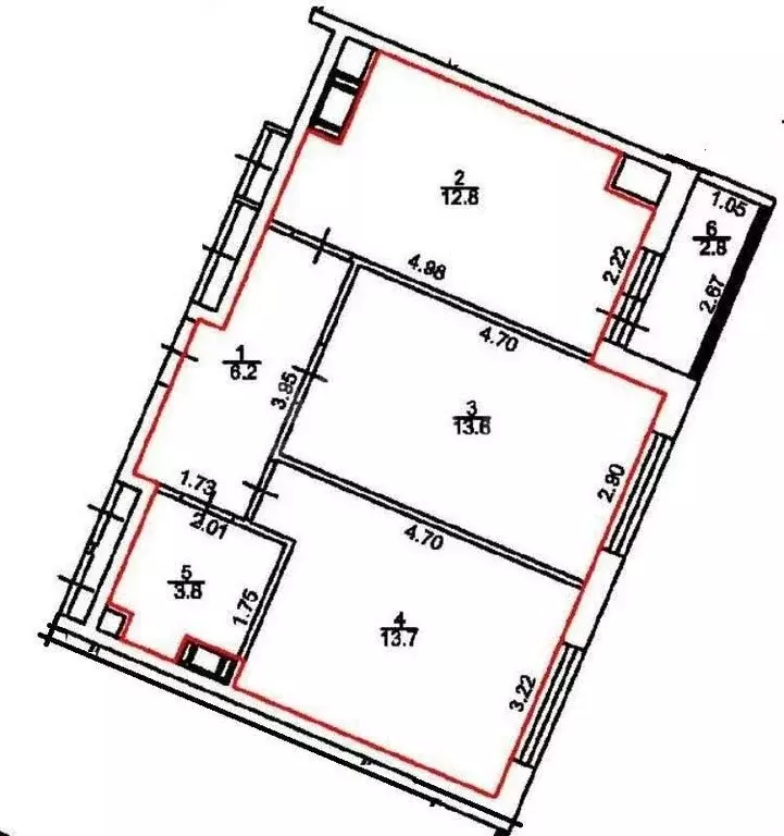 2-комнатная квартира: Тверь, улица Сергея Лоскутова, 2 (52.9 м) - Фото 1