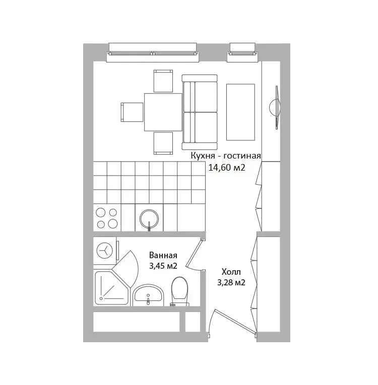 Квартира-студия: Мытищи, Троицкая улица, 3Г (21.3 м) - Фото 0