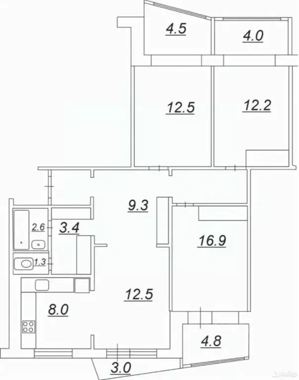 4-к кв. Самарская область, Самара ул. Георгия Димитрова, 94 (78.3 м) - Фото 2