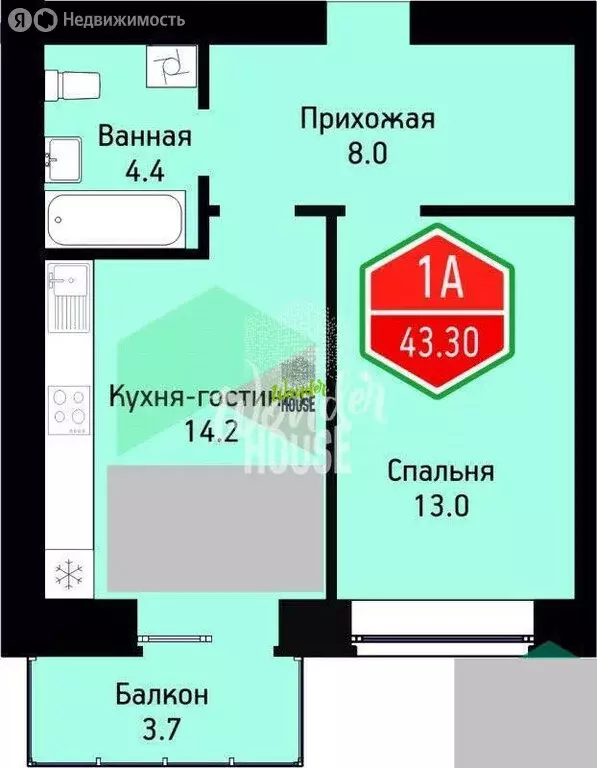1-комнатная квартира: Тюмень, улица Ветеранов Труда, 9Ак4 (43.3 м) - Фото 0