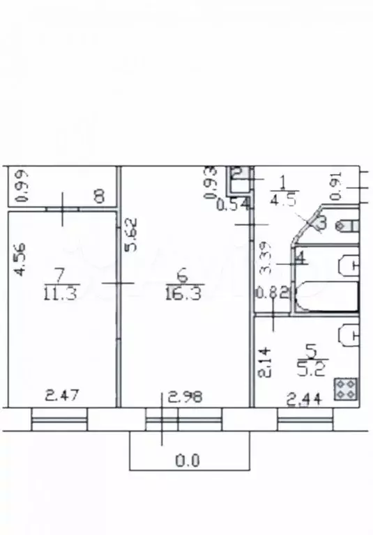 2-к. квартира, 44 м, 5/5 эт. - Фото 0