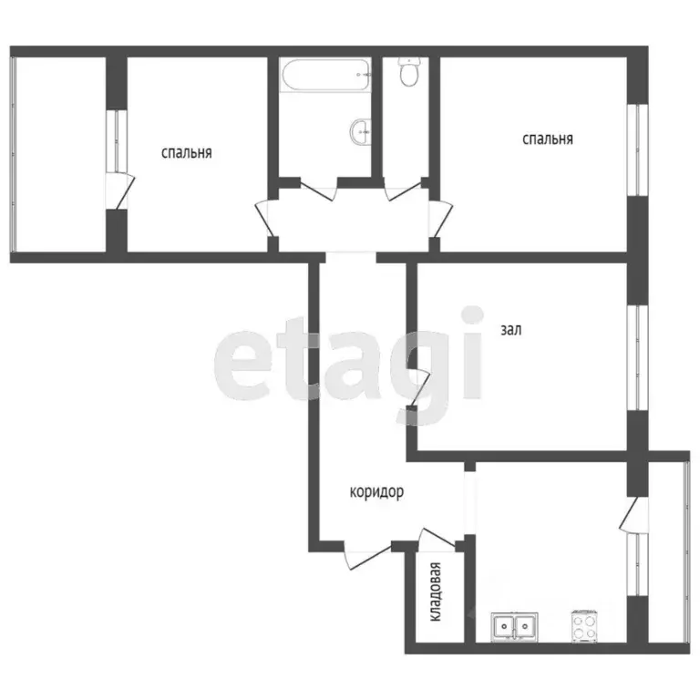 3-к кв. Московская область, Воскресенск Новлянский мкр, ул. Кагана, ... - Фото 2