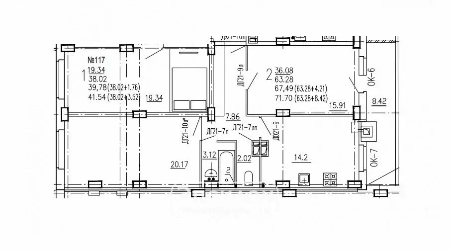 2-комнатная квартира: Курск, 2-я Агрегатная улица, 57А (71.7 м) - Фото 1