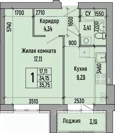 1-к кв. Волгоградская область, Волгоград ул. Иссы Плиева, 4Б (35.75 м) - Фото 0