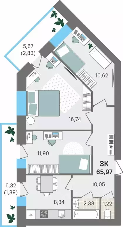 3-к кв. Пермский край, Пермский муниципальный округ, с. Култаево ул. ... - Фото 1