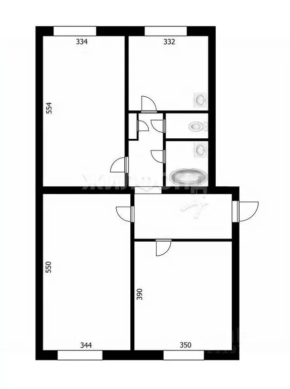 3-к кв. Новосибирская область, Новосибирск Забайкальская ул., 55 (75.3 ... - Фото 0