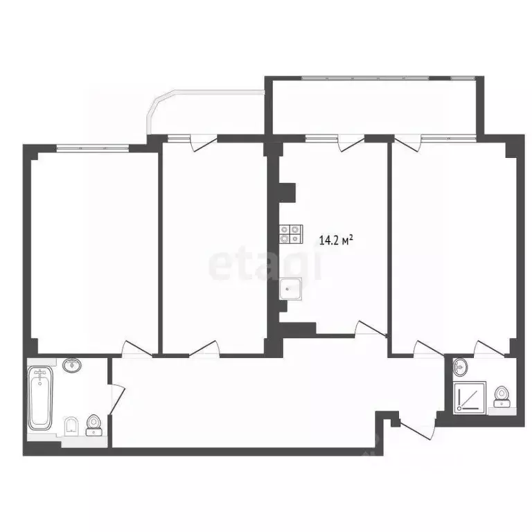 3-к кв. Севастополь ул. Маячная, 33 (92.7 м) - Фото 2