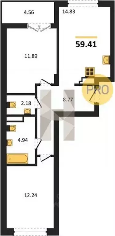 2-к кв. Калининградская область, Гурьевск ул. Героя России ... - Фото 1