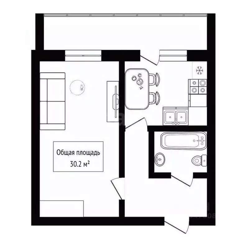 1-к кв. Новосибирская область, Искитим Южный мкр, Ясный жилмассив, 12 ... - Фото 2
