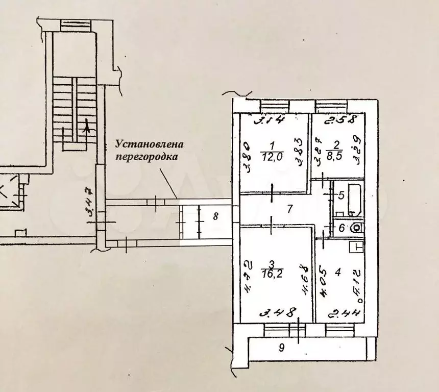 3-к. квартира, 60 м, 6/9 эт. - Фото 0