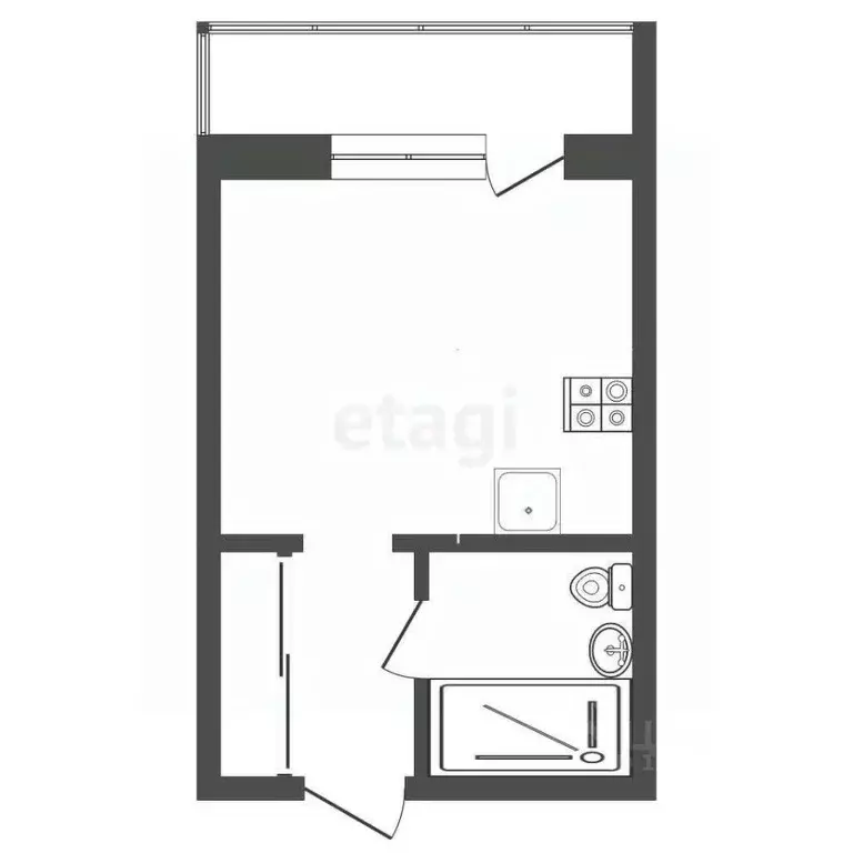 Студия Тюменская область, Тюмень Профсоюзная ул., 59 (27.3 м) - Фото 1