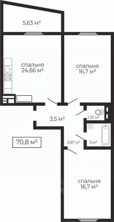 2-к кв. Челябинская область, Челябинск Университетская Набережная ул., ... - Фото 2
