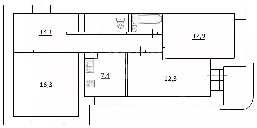 3-к кв. Московская область, Химки Юбилейный просп., 9/1 (68.1 м) - Фото 2