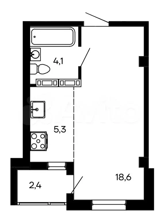 Квартира-студия, 30,4 м, 8/9 эт. - Фото 0