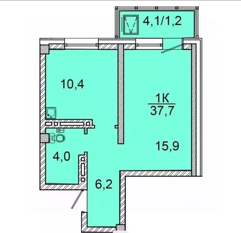 1-к кв. Красноярский край, Красноярск ул. Калинина, 175 (37.2 м) - Фото 1
