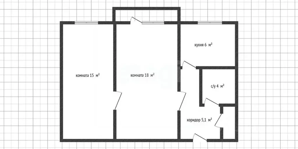2-к кв. Адыгея, Майкоп Железнодорожная ул., 162 (48.1 м) - Фото 1