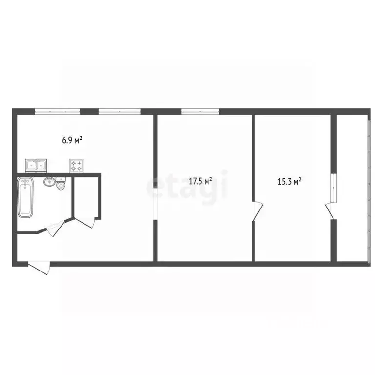 3-к кв. Санкт-Петербург ул. Софьи Ковалевской, 18 (60.0 м) - Фото 2