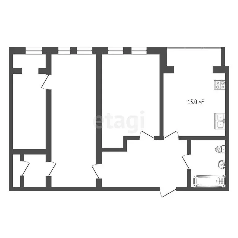 2-комнатная квартира: Калуга, Изумрудная улица, 24 (86 м) - Фото 1