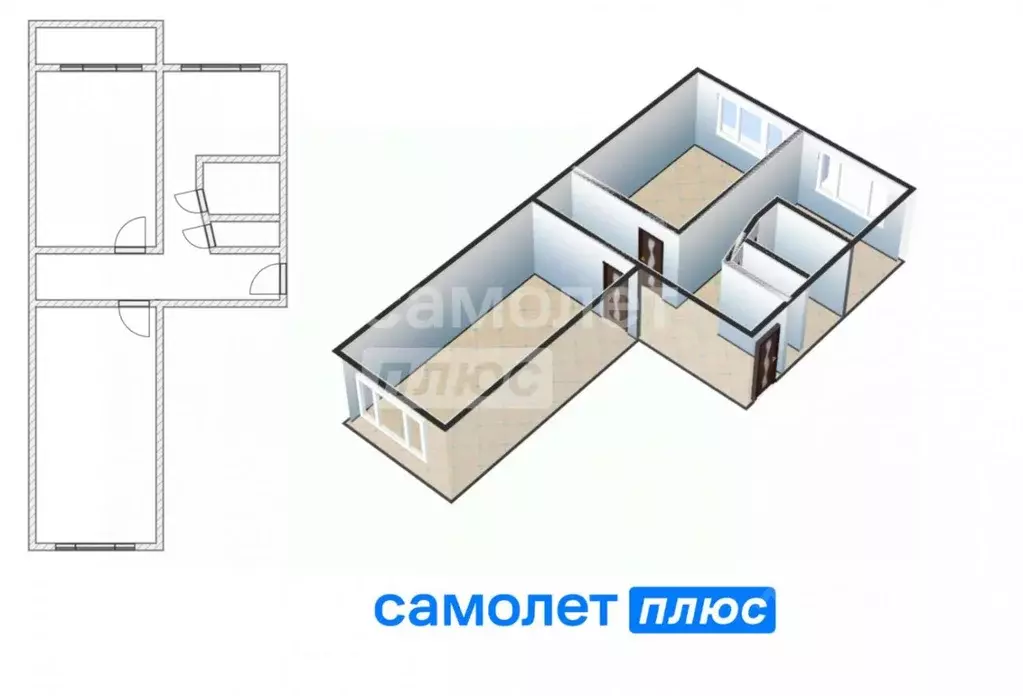 2-к кв. Кемеровская область, Кемерово Инициативная ул., 26А (45.8 м) - Фото 2
