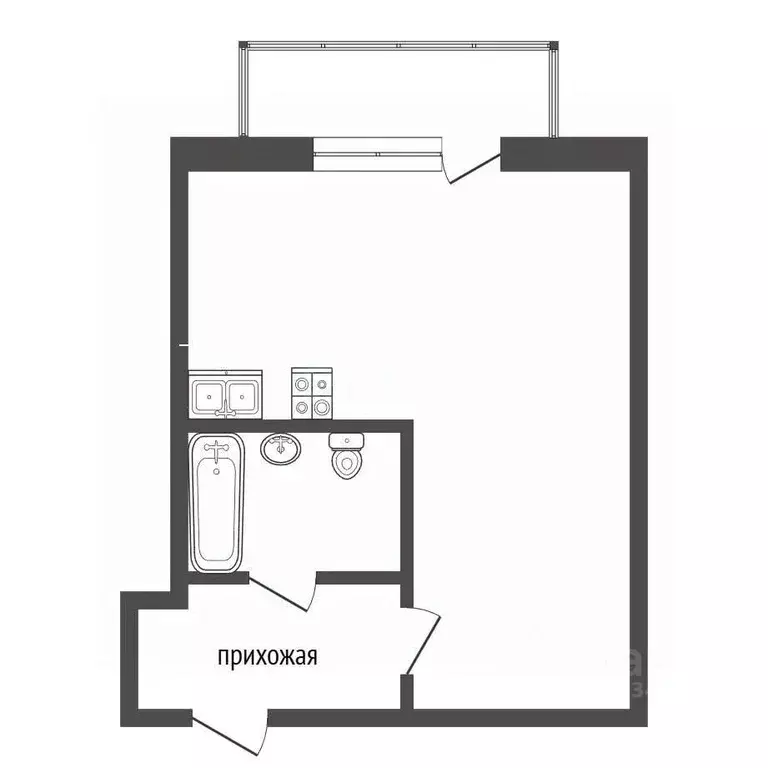Студия Тюменская область, Тюмень ул. Краснооктябрьская, 16к1 (32.0 м) - Фото 1