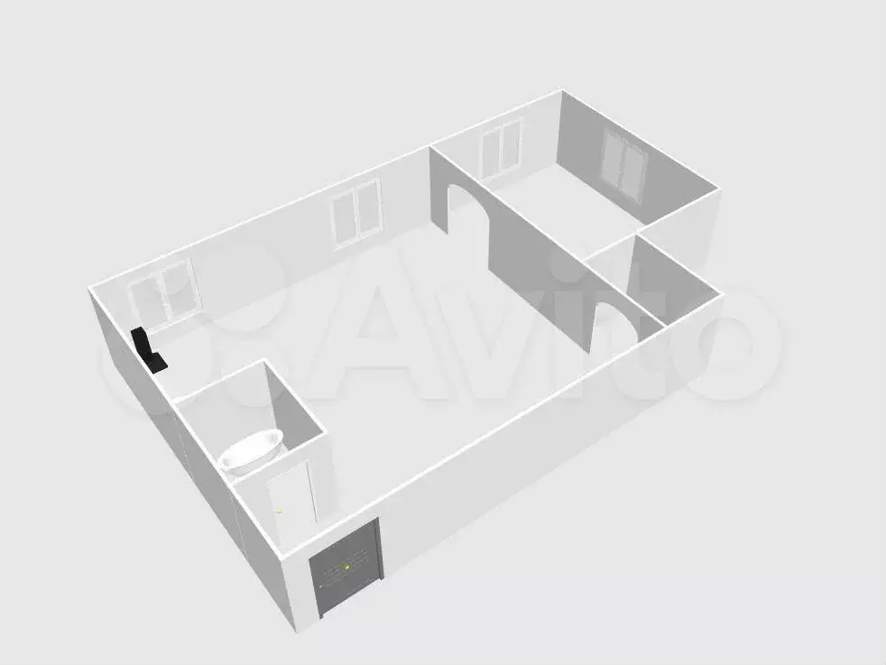 2-к. квартира, 39,6 м, 1/3 эт. - Фото 0
