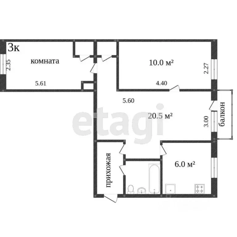 3-к кв. Ярославская область, Некрасовский муниципальный округ, Красный ... - Фото 2