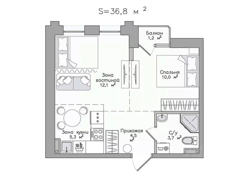 2-к кв. Карелия, Сортавала Советская ул., 5 (36.8 м) - Фото 1