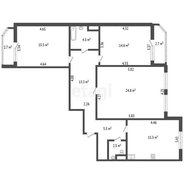 3-комнатная квартира: Санкт-Петербург, улица Тамбасова, 13к2 (96 м) - Фото 1