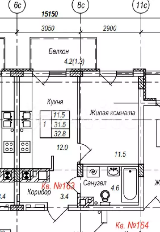 1-к. квартира, 32,8 м, 4/7 эт. - Фото 0