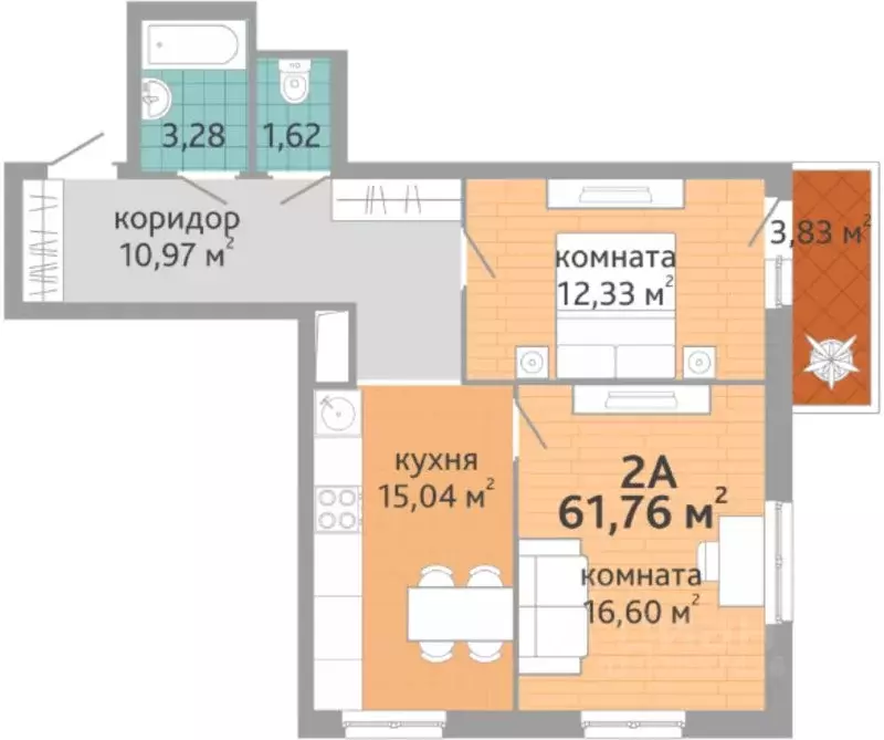 2-к кв. Свердловская область, Екатеринбург ул. Краснолесья, 108/3 ... - Фото 0