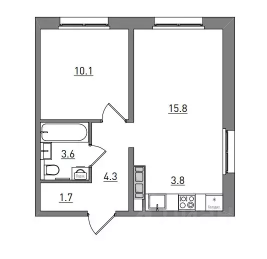 2-к кв. Кировская область, Киров ул. Чистопрудненская, 13А (39.3 м) - Фото 2