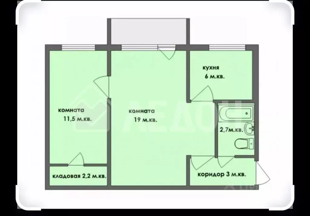 2-к кв. Омская область, Омск ул. 27-я Северная, 61 (45.0 м) - Фото 1
