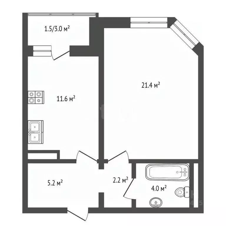 1-к кв. Москва Большая Очаковская ул., 12к5 (45.9 м) - Фото 1