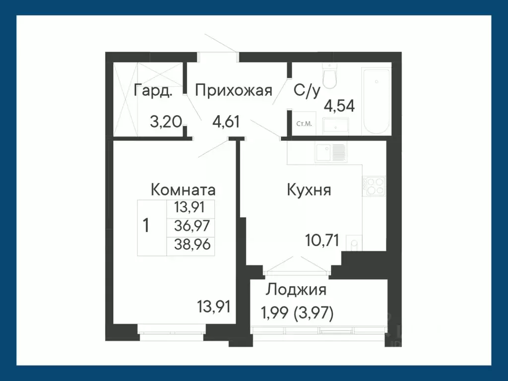 1-к кв. Ростовская область, Ростов-на-Дону Ривьера жилой квартал,  ... - Фото 1
