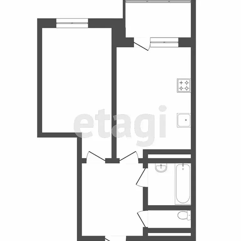 1-комнатная квартира: Тюмень, улица Мельникайте, 2к12 (42.3 м) - Фото 1