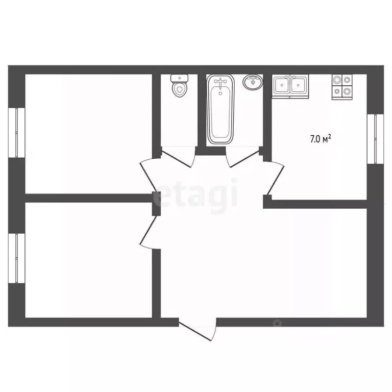 2-к кв. Ямало-Ненецкий АО, Муравленко ул. Ленина, 79 (51.1 м) - Фото 1