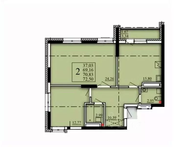 2-к кв. Башкортостан, Уфа Затон-Восточный жилрайон, Паруса жилой ... - Фото 1