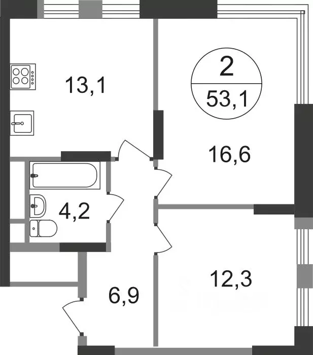 2-к кв. Москва Переделкино Ближнее мкр, 17-й кв-л, к1 (53.1 м) - Фото 0