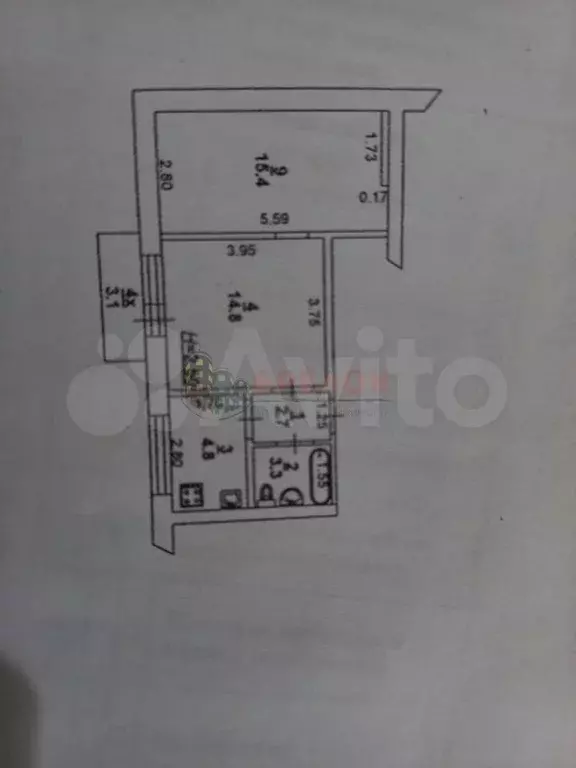2-к. квартира, 46 м, 2/5 эт. - Фото 0