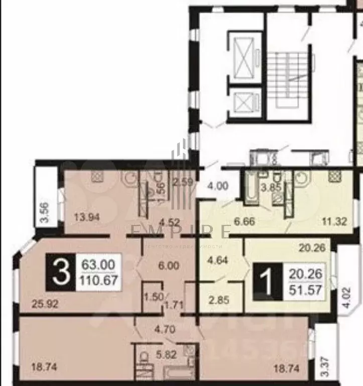 3-к. квартира, 110 м, 4/16 эт. - Фото 0
