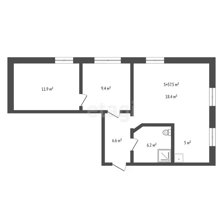 3-комнатная квартира: Юрга, улица Леонова, 17 (57.5 м) - Фото 0