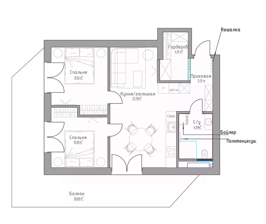 3-к кв. Крым, Ялта ул. Московская, 15к6 (60.0 м) - Фото 2