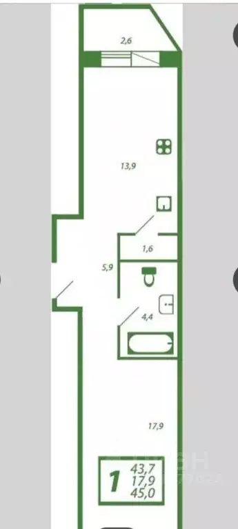 1-к кв. Ленинградская область, Мурино Всеволожский район, ул. Шоссе в ... - Фото 0