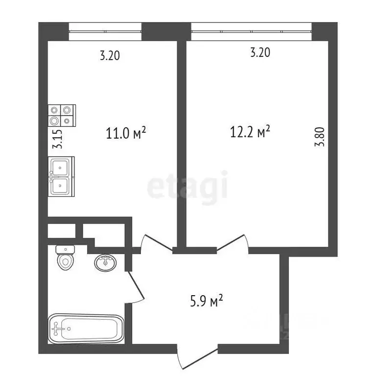 1-к кв. Московская область, Красногорск ул. Липовой Рощи, 1к3 (33.0 м) - Фото 1