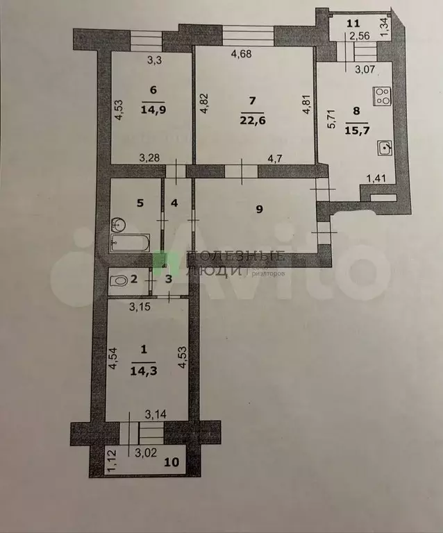 3-к. квартира, 98,5 м, 9/16 эт. - Фото 0