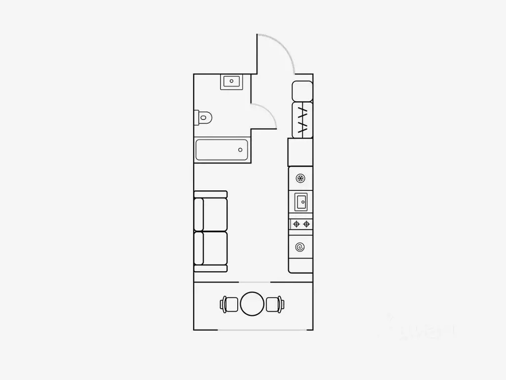 Студия Свердловская область, Екатеринбург ул. Шаумяна, 24 (17.0 м) - Фото 2