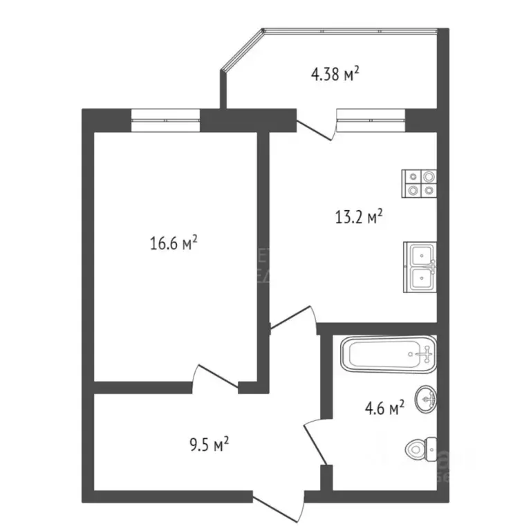 1-к кв. Тюменская область, Тюмень ул. Мельникайте, 138А/1 (42.9 м) - Фото 2