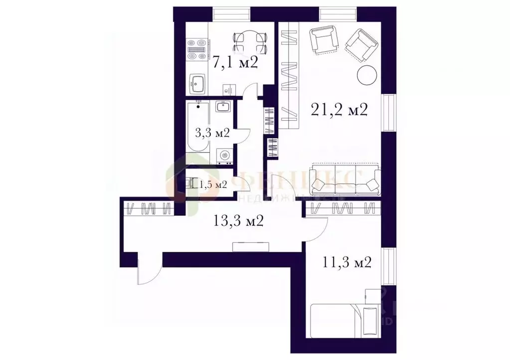 2-к кв. Ленинградская область, Волхов ул. Профсоюзов, 7 (58.0 м) - Фото 2