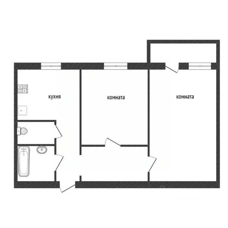 2-к кв. Ленинградская область, Кириши просп. Ленина, 24 (44.2 м) - Фото 2